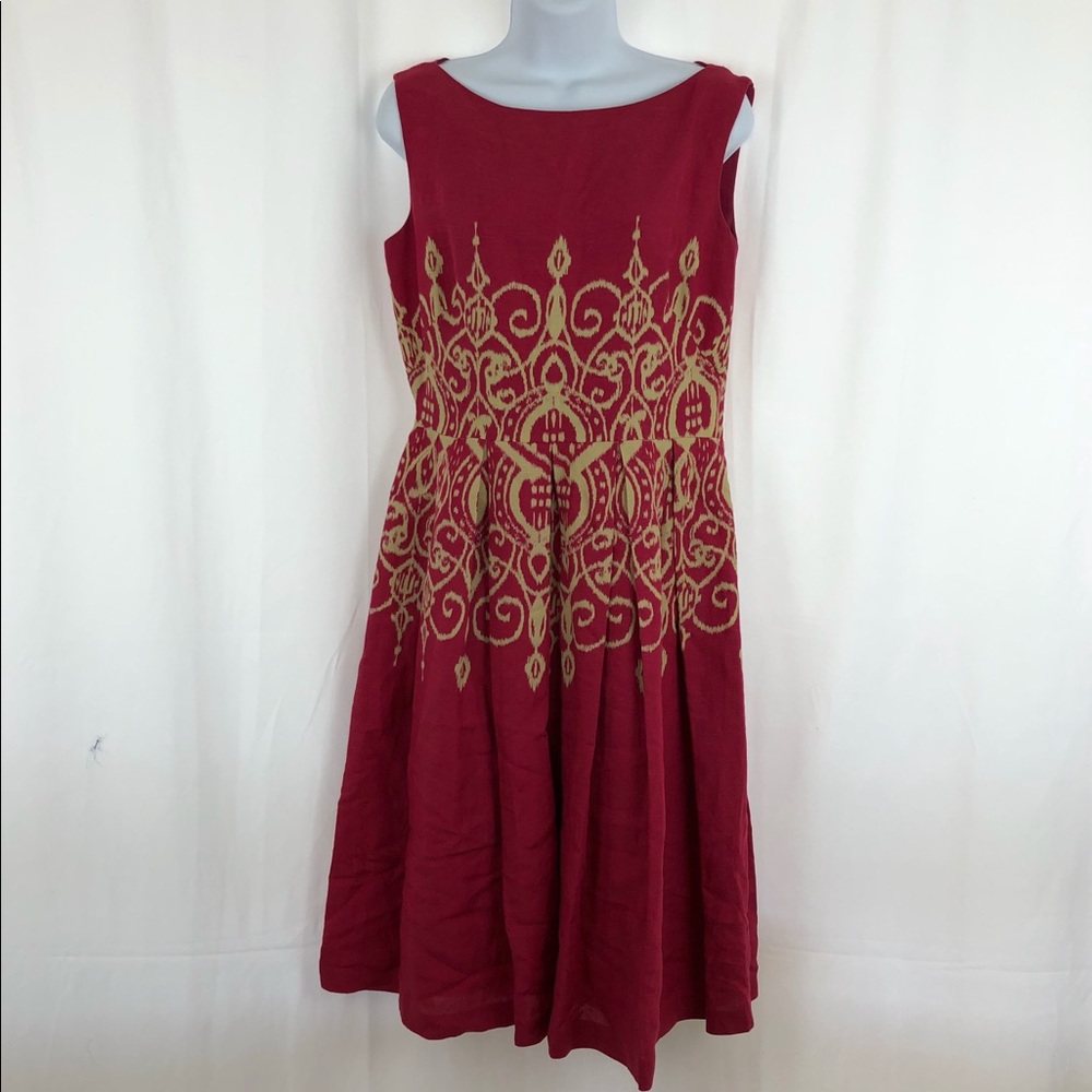 Suzi Chin Linen/Rayon sleeveless dress 6